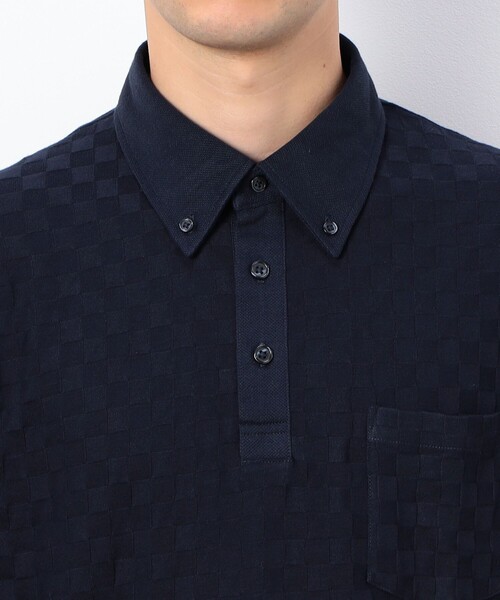 COMME CA ISM（コムサイズム）の「【吸水速乾】市松ジャカードコンビポロシャツ（ポロシャツ・メンズ・ブラック/ブルー/ネイビー/ホワイト・MEDIUM/LARGE/X-LARGE）」の18枚目の写真