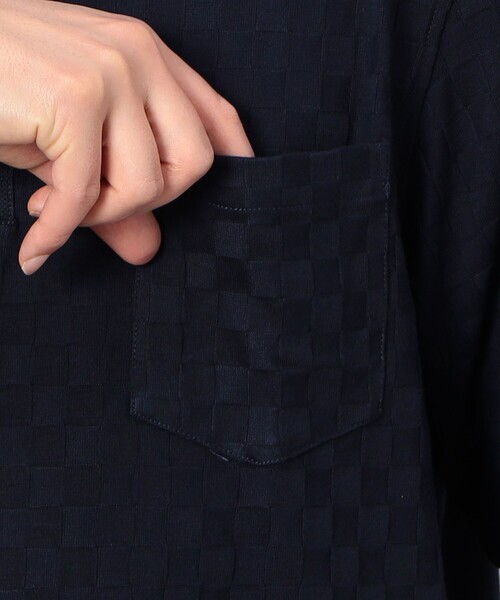 COMME CA ISM（コムサイズム）の「【吸水速乾】市松ジャカードコンビポロシャツ（ポロシャツ・メンズ・ブラック/ブルー/ネイビー/ホワイト・MEDIUM/LARGE/X-LARGE）」の19枚目の写真