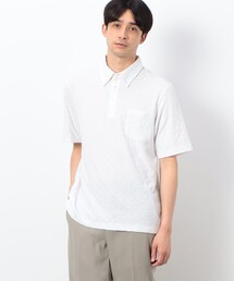 【吸水速乾】市松ジャカードコンビポロシャツ