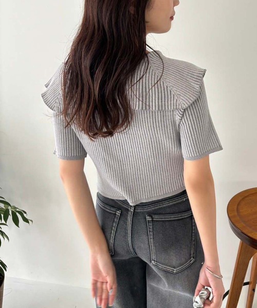 one after another NICE CLAUP（ワンアフターアナザーナイスクラップ）の「ダブルジップラインニット（ニット/セーター・レディース・グレー/ブラック/ベージュ/アイボリー/レッド/ピンク/グレイッシュベージュ・FREE）」の16枚目の写真