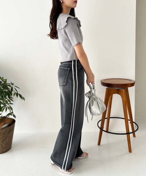 one after another NICE CLAUP（ワンアフターアナザーナイスクラップ）の「ダブルジップラインニット（ニット/セーター・レディース・グレー/ブラック/ベージュ/アイボリー/レッド/ピンク/グレイッシュベージュ・FREE）」の18枚目の写真