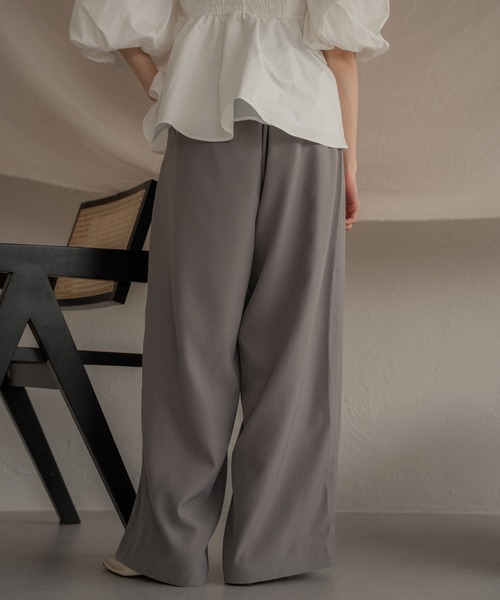 mideal（マイディール）の「tuck wide pants / タックワイドパンツ