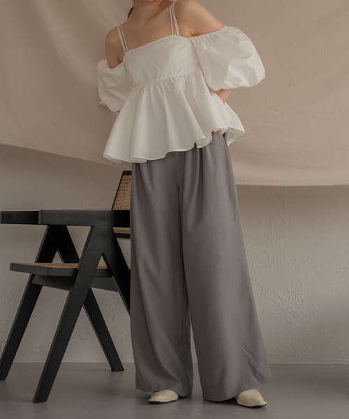 mideal（マイディール）の「tuck wide pants / タックワイドパンツ