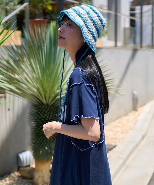 ダイアグラム プリーツ配色ワンピー ス プリーツバイカラーワンピース | outlet | axes femme online shop