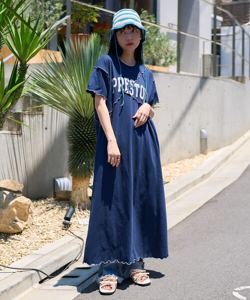 FREAK'S STORE（フリークスストア）の「配色メロー ロゴワンピース