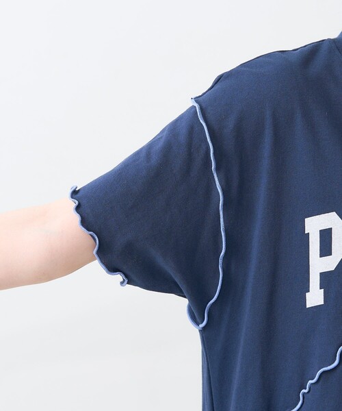ワンピース Tシャツ Tシャツワンピース ロゴ ベルト フレア ミモレ ルーズカジュアル