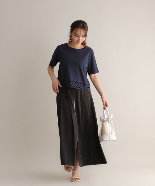 Andemiu（アンデミュウ）の「デニムフロントZIPスカート126360（デニムスカート・レディース・ブラック/インディゴブルー・FREE）」の18枚目の写真