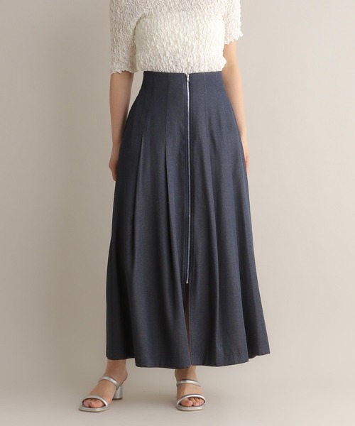 Andemiu（アンデミュウ）の「デニムフロントZIPスカート126360（デニムスカート・レディース・ブラック/インディゴブルー・FREE）」の12枚目の写真