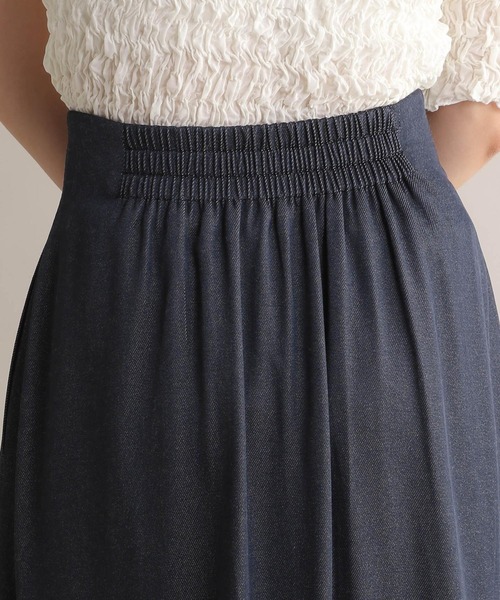 Andemiu（アンデミュウ）の「デニムフロントZIPスカート126360（デニムスカート・レディース・ブラック/インディゴブルー・FREE）」の9枚目の写真