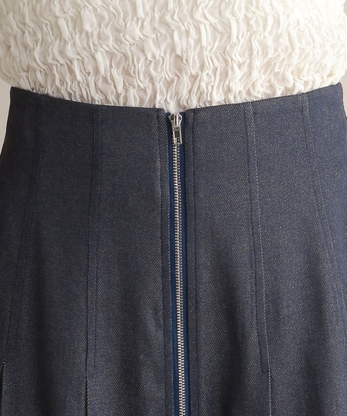 Andemiu（アンデミュウ）の「デニムフロントZIPスカート126360（デニムスカート・レディース・ブラック/インディゴブルー・FREE）」の8枚目の写真