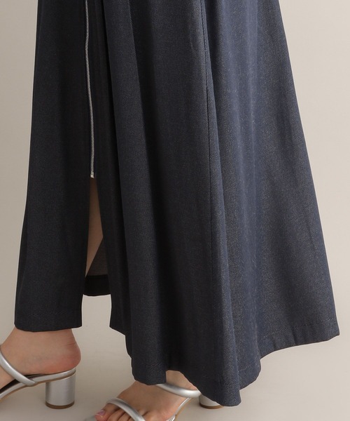 Andemiu（アンデミュウ）の「デニムフロントZIPスカート126360（デニムスカート・レディース・ブラック/インディゴブルー・FREE）」の5枚目の写真