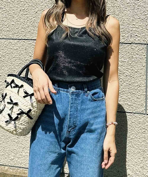 esutoreja(エストレジャ)の「グリッターカップキャミソール(Tシャツ/カットソー・レディース・ホワイト/ゴールド/ブラック・FREE)」の7枚目の写真