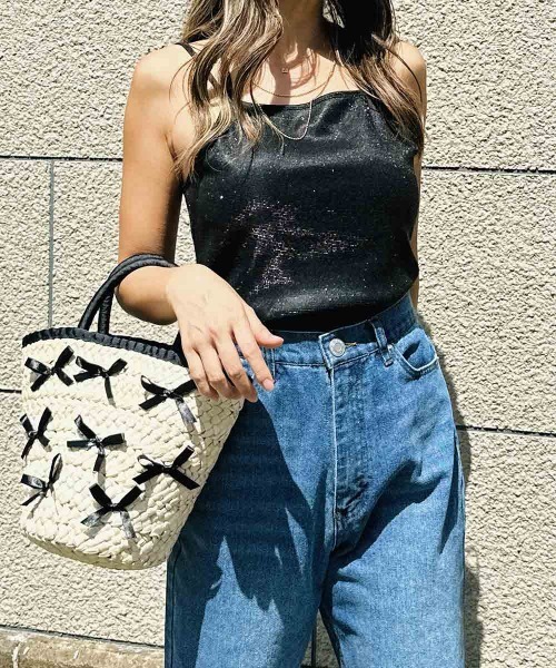esutoreja(エストレジャ)の「グリッターカップキャミソール(Tシャツ/カットソー・レディース・ホワイト/ゴールド/ブラック・FREE)」の8枚目の写真
