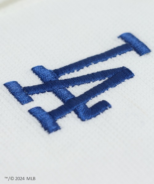 新品　ロサンゼルス・ドジャース ポロワンピース 水色 半袖 セール】MLB 刺繍ロゴ 半袖ポロワンピース（ワンピース）｜MLB