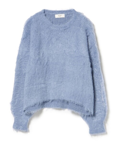 BEAMS HEART（ビームスハート）の「シャギーニット クルー プルオーバー（手洗い可能）（ニット/セーター・レディース・オフホワイト/チャコールグレー/ブルー/ブラック系その他4/イエロー系その他4/サックスブルー・FREE）」の5枚目の写真