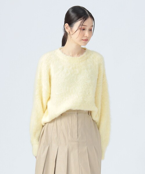 BEAMS HEART（ビームスハート）の「シャギーニット クルー プルオーバー（手洗い可能）（ニット/セーター・レディース・オフホワイト/チャコールグレー/ブルー/ブラック系その他4/イエロー系その他4/サックスブルー・FREE）」の11枚目の写真