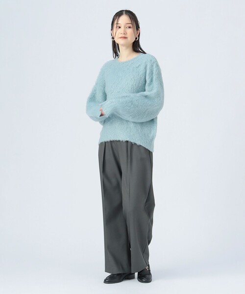 BEAMS HEART（ビームスハート）の「シャギーニット クルー プルオーバー（手洗い可能）（ニット/セーター・レディース・オフホワイト/チャコールグレー/ブルー/ブラック系その他4/イエロー系その他4/サックスブルー・FREE）」の13枚目の写真