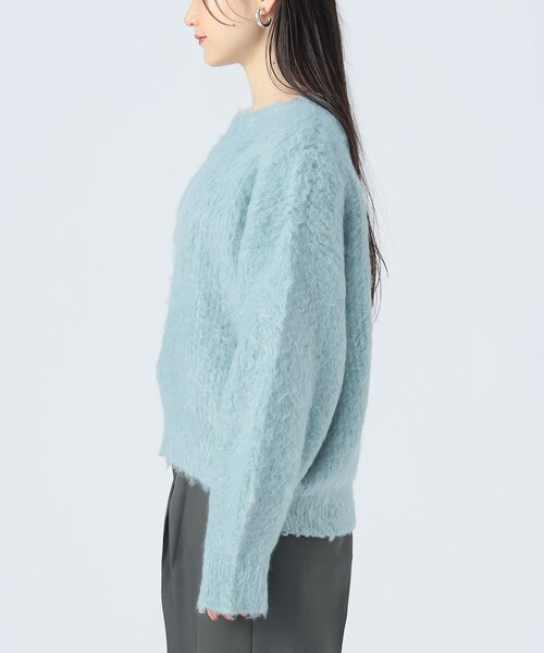 BEAMS HEART（ビームスハート）の「シャギーニット クルー プルオーバー（手洗い可能）（ニット/セーター・レディース・オフホワイト/チャコールグレー/ブルー/ブラック系その他4/イエロー系その他4/サックスブルー・FREE）」の18枚目の写真