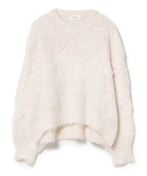 BEAMS HEART（ビームスハート）の「シャギーニット クルー プルオーバー（手洗い可能）（ニット/セーター・レディース・オフホワイト/チャコールグレー/ブルー/ブラック系その他4/イエロー系その他4/サックスブルー・FREE）」の22枚目の写真