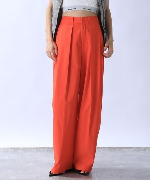 JEANASIS(ジーナシス)の「ダブルタックワイドパンツ/128244(スラックス・レディース・ブラック/グレー/オレンジ/レッド・SMALL/MEDIUM)」の17枚目の写真