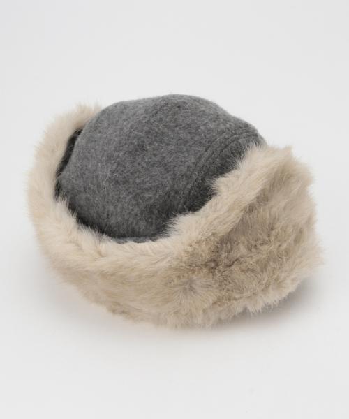 BEAMS BOY（ビームスボーイ）の「Cableami×BEAMS BOY / ファー TOQUE （ハット・レディース・グレー/ネイビー・ONE SIZE）」の5枚目の写真