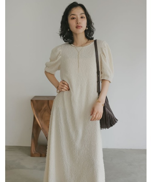 2024 SUMMER COLLECTION][低身長サイズ有]パフスリーブフリンジ