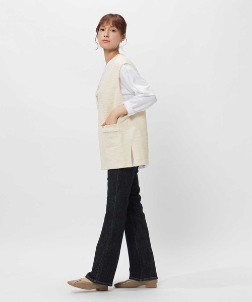 Sweet Camel(スウィートキャメル)の「【Sweet Camel】コンフォートストレッチBC(デニムパンツ・レディース・ノンウォッシュ・SS/S/M/L/LL)」の4枚目の写真