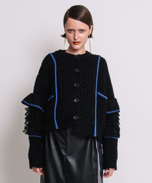 yashinoki0904 アウラアイラ ループフリンジニットカーディガン AULA AILA（アウラアイラ）の「ループフリンジニット