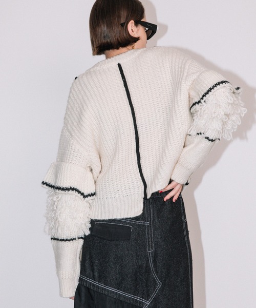 yashinoki0904 アウラアイラ ループフリンジニットカーディガン yashinoki0904 アウラアイラ ループフリンジニットカーディガン fit