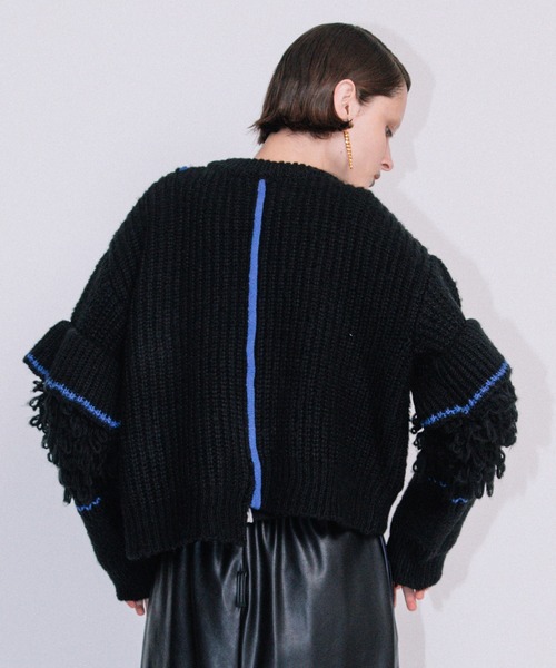 yashinoki0904 アウラアイラ ループフリンジニットカーディガン AULA AILA（アウラアイラ）の「ループフリンジニット