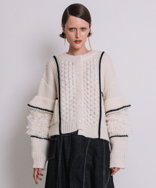 yashinoki0904 アウラアイラ ループフリンジニットカーディガン AULA AILA アウラアイラ ループフリンジニットカーディガン LOOP