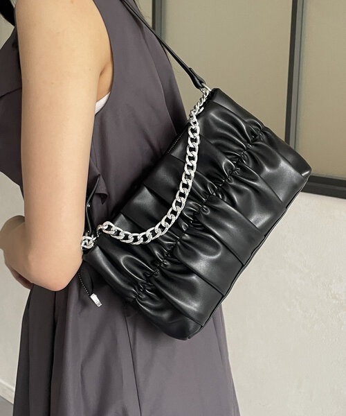 Thevon（ゼボン）の「3WAYギャザーバッグ（ショルダーバッグ・レディース・ブラック/ブラウン・FREE）」の2枚目の写真