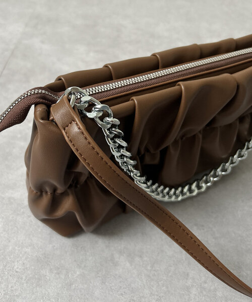 Thevon（ゼボン）の「3WAYギャザーバッグ（ショルダーバッグ・レディース・ブラック/ブラウン・FREE）」の5枚目の写真