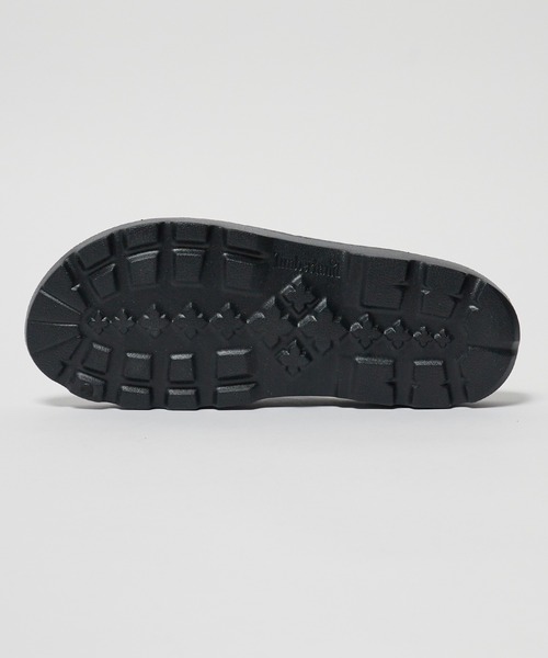 ロゴ【Timberland】Clairemont Way レザー スライド サンダル 黒 Women's Clairemont Way Slide Sandal