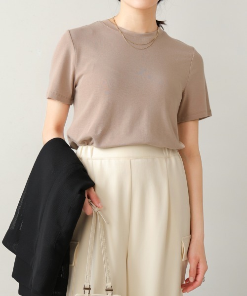 Bou Jeloud（ブージュルード）の「スムージーＴシャツ（Tシャツ/カットソー・レディース・ホワイト/ブラック/モカ/サックスブルー/ピンク・FREE）」の5枚目の写真