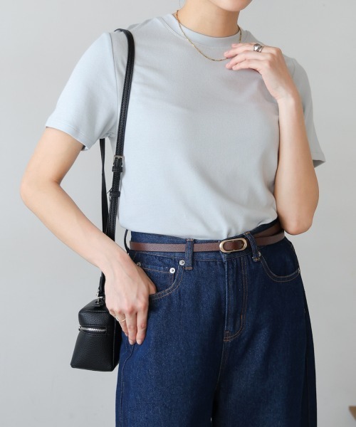Bou Jeloud（ブージュルード）の「スムージーＴシャツ（Tシャツ/カットソー・レディース・ホワイト/ブラック/モカ/サックスブルー/ピンク・FREE）」の20枚目の写真
