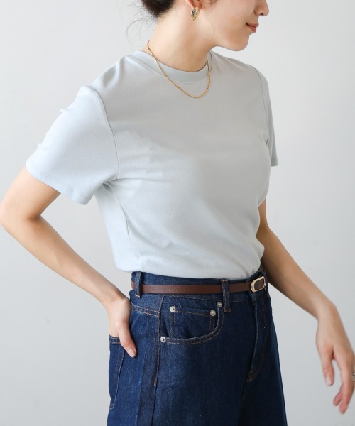 Bou Jeloud（ブージュルード）の「スムージーＴシャツ（Tシャツ/カットソー・レディース・ホワイト/ブラック/モカ/サックスブルー/ピンク・FREE）」の14枚目の写真