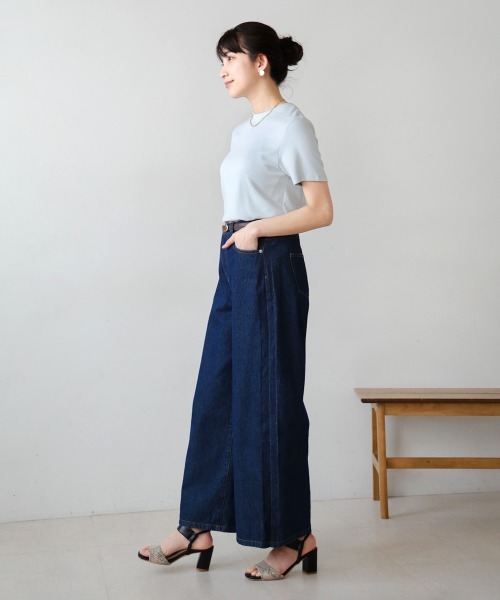 Bou Jeloud（ブージュルード）の「スムージーＴシャツ（Tシャツ/カットソー・レディース・ホワイト/ブラック/モカ/サックスブルー/ピンク・FREE）」の15枚目の写真