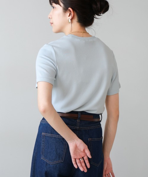 Bou Jeloud（ブージュルード）の「スムージーＴシャツ（Tシャツ/カットソー・レディース・ホワイト/ブラック/モカ/サックスブルー/ピンク・FREE）」の18枚目の写真