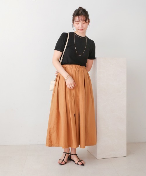 Bou Jeloud（ブージュルード）の「スムージーＴシャツ（Tシャツ/カットソー・レディース・ホワイト/ブラック/モカ/サックスブルー/ピンク・FREE）」の10枚目の写真