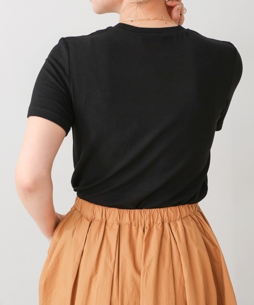Bou Jeloud（ブージュルード）の「スムージーＴシャツ（Tシャツ/カットソー・レディース・ホワイト/ブラック/モカ/サックスブルー/ピンク・FREE）」の13枚目の写真