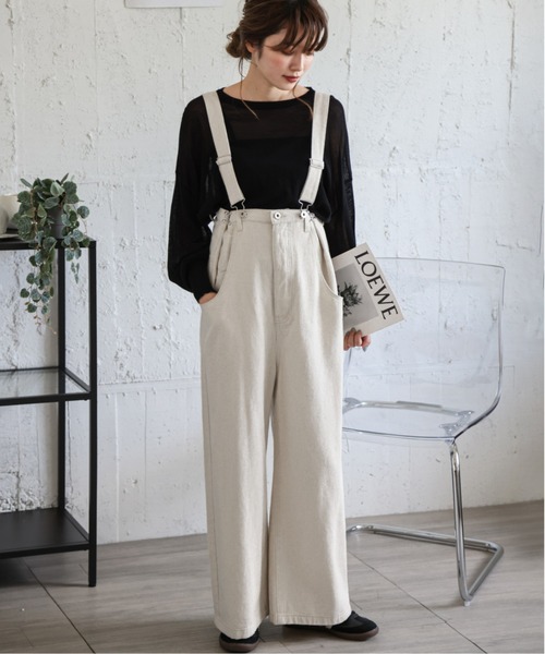 La-gemme(ラジェム)の「オーバシルエットサロペット(サロペット/オーバーオール・レディース・ブラック/カーキ/ナチュラル/ホワイト・フリー)」の3枚目の写真