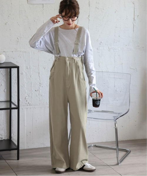 La-gemme(ラジェム)の「オーバシルエットサロペット(サロペット/オーバーオール・レディース・ブラック/カーキ/ナチュラル/ホワイト・フリー)」の4枚目の写真