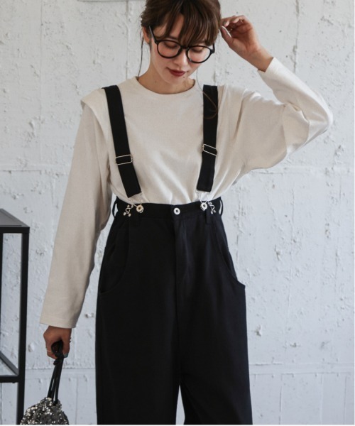 La-gemme(ラジェム)の「オーバシルエットサロペット(サロペット/オーバーオール・レディース・ブラック/カーキ/ナチュラル/ホワイト・フリー)」の8枚目の写真