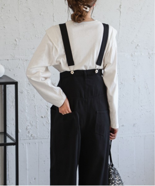 La-gemme(ラジェム)の「オーバシルエットサロペット(サロペット/オーバーオール・レディース・ブラック/カーキ/ナチュラル/ホワイト・フリー)」の10枚目の写真