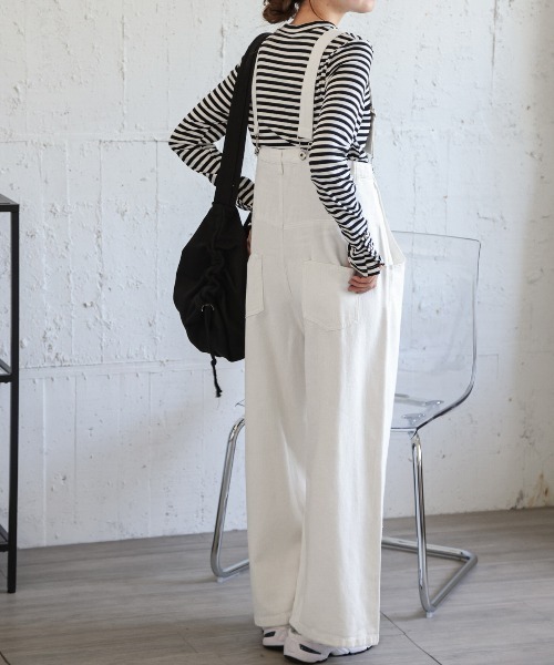 La-gemme(ラジェム)の「オーバシルエットサロペット(サロペット/オーバーオール・レディース・ブラック/カーキ/ナチュラル/ホワイト・フリー)」の5枚目の写真