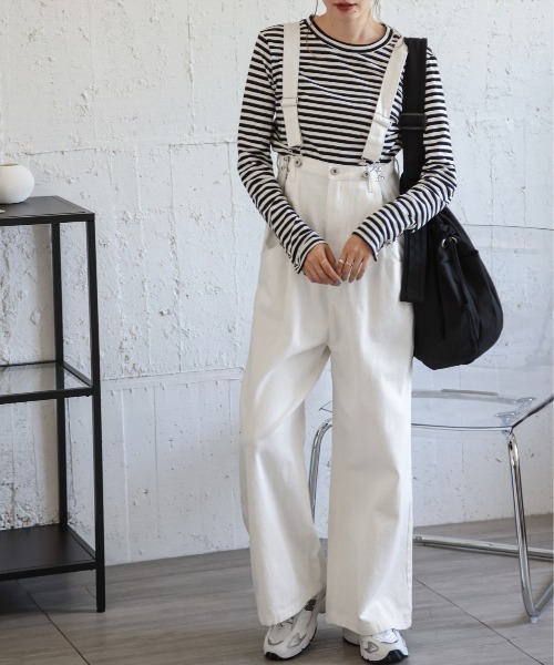 La-gemme(ラジェム)の「オーバシルエットサロペット(サロペット/オーバーオール・レディース・ブラック/カーキ/ナチュラル/ホワイト・フリー)」の6枚目の写真