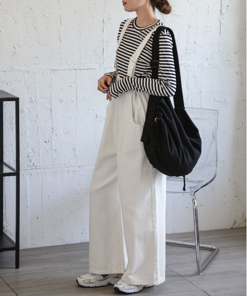 La-gemme(ラジェム)の「オーバシルエットサロペット(サロペット/オーバーオール・レディース・ブラック/カーキ/ナチュラル/ホワイト・フリー)」の7枚目の写真