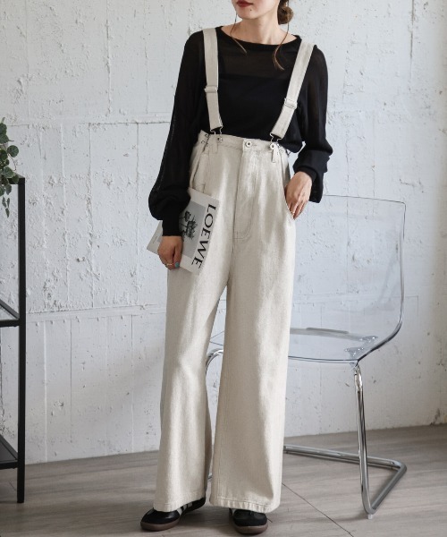 La-gemme(ラジェム)の「オーバシルエットサロペット(サロペット/オーバーオール・レディース・ブラック/カーキ/ナチュラル/ホワイト・フリー)」の11枚目の写真