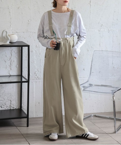 La-gemme(ラジェム)の「オーバシルエットサロペット(サロペット/オーバーオール・レディース・ブラック/カーキ/ナチュラル/ホワイト・フリー)」の18枚目の写真